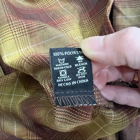 Dixxon Flannel Pearl Snap Goldfield Plaid Long Sleeve Women's Sz M Western Boho - Picture 9 of 12